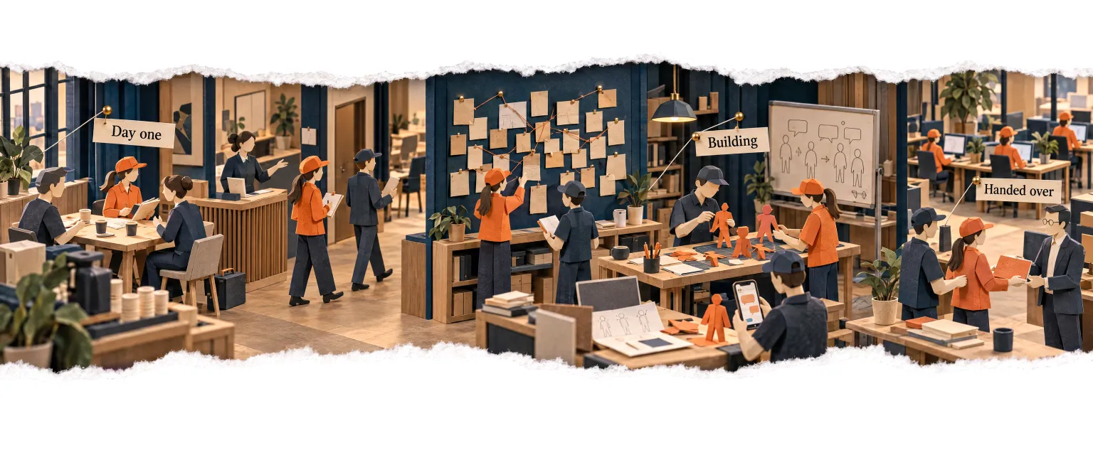 Two weeks inside a company, from the first conversation to agents at their desks.