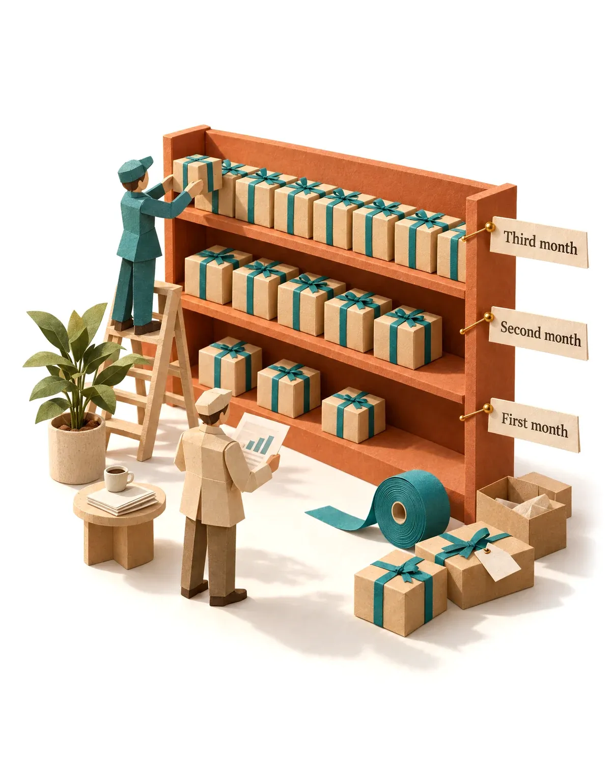 Shelves of solved cases growing month by month, the customer service agent adding one more.